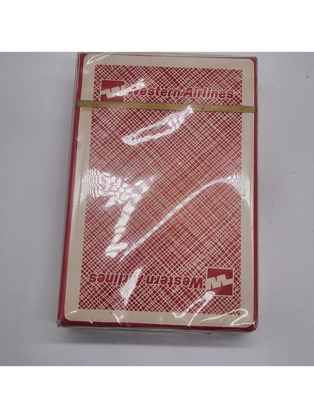 Vintage Western Airlines Playing Cards Sealed Deck Airline Memorabilia Red